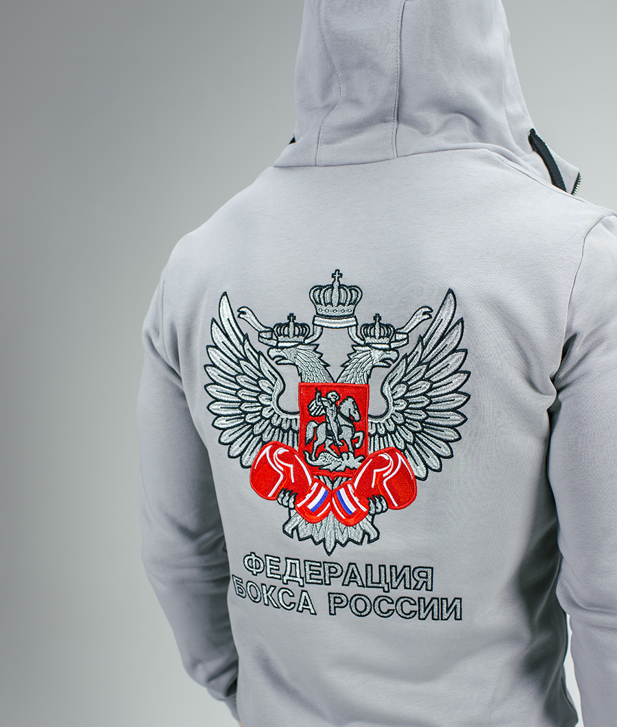 Худи на молнии Классик серое