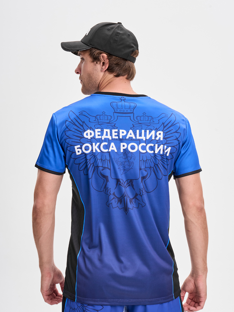 Футболка тренировочная Федерация бокса России с принтом синяя