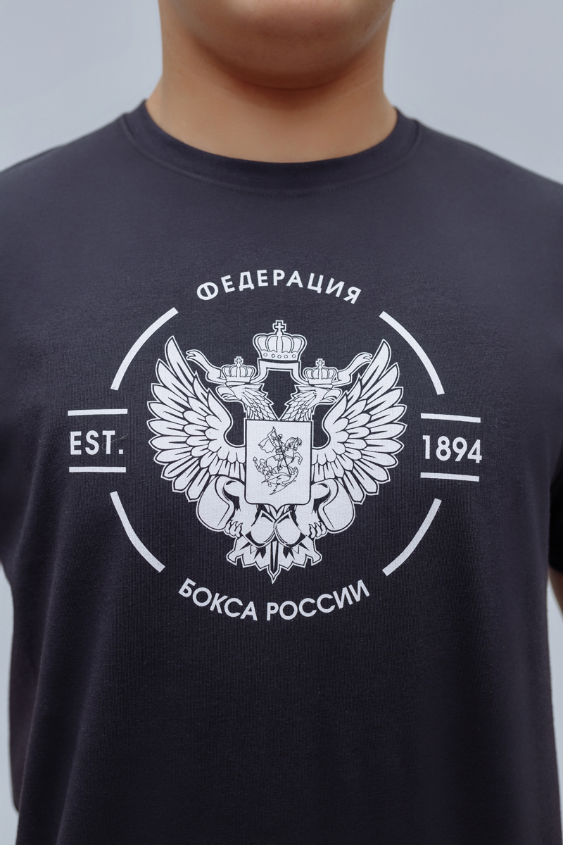 Футболка с гербом Федерации бокса графит