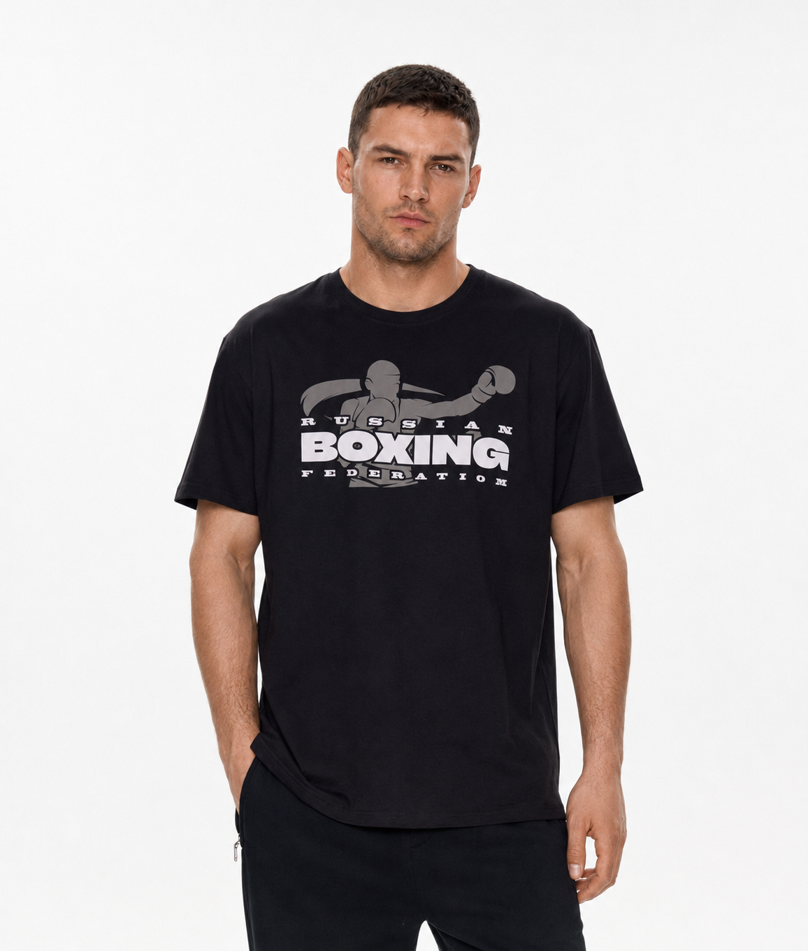 Футболка Boxing ALBA черная с принтом