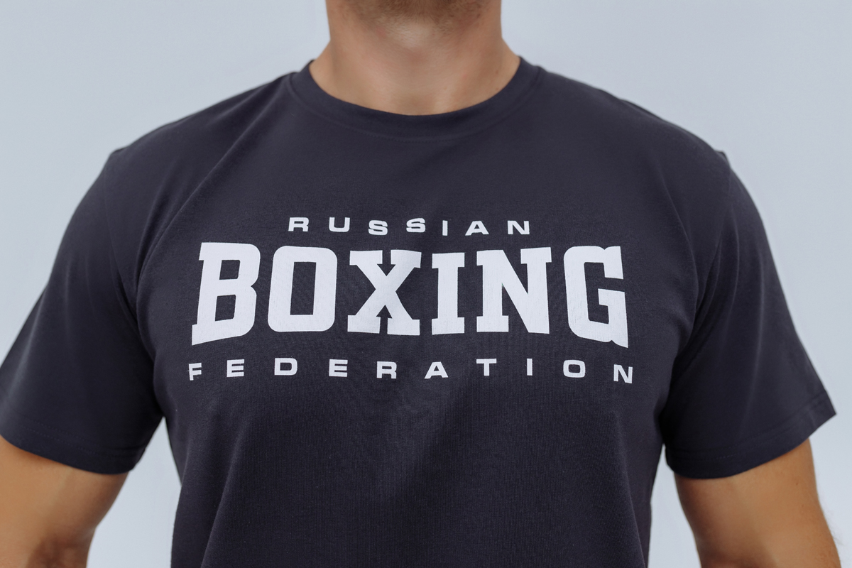 Футболка с принтом BOXING графит
