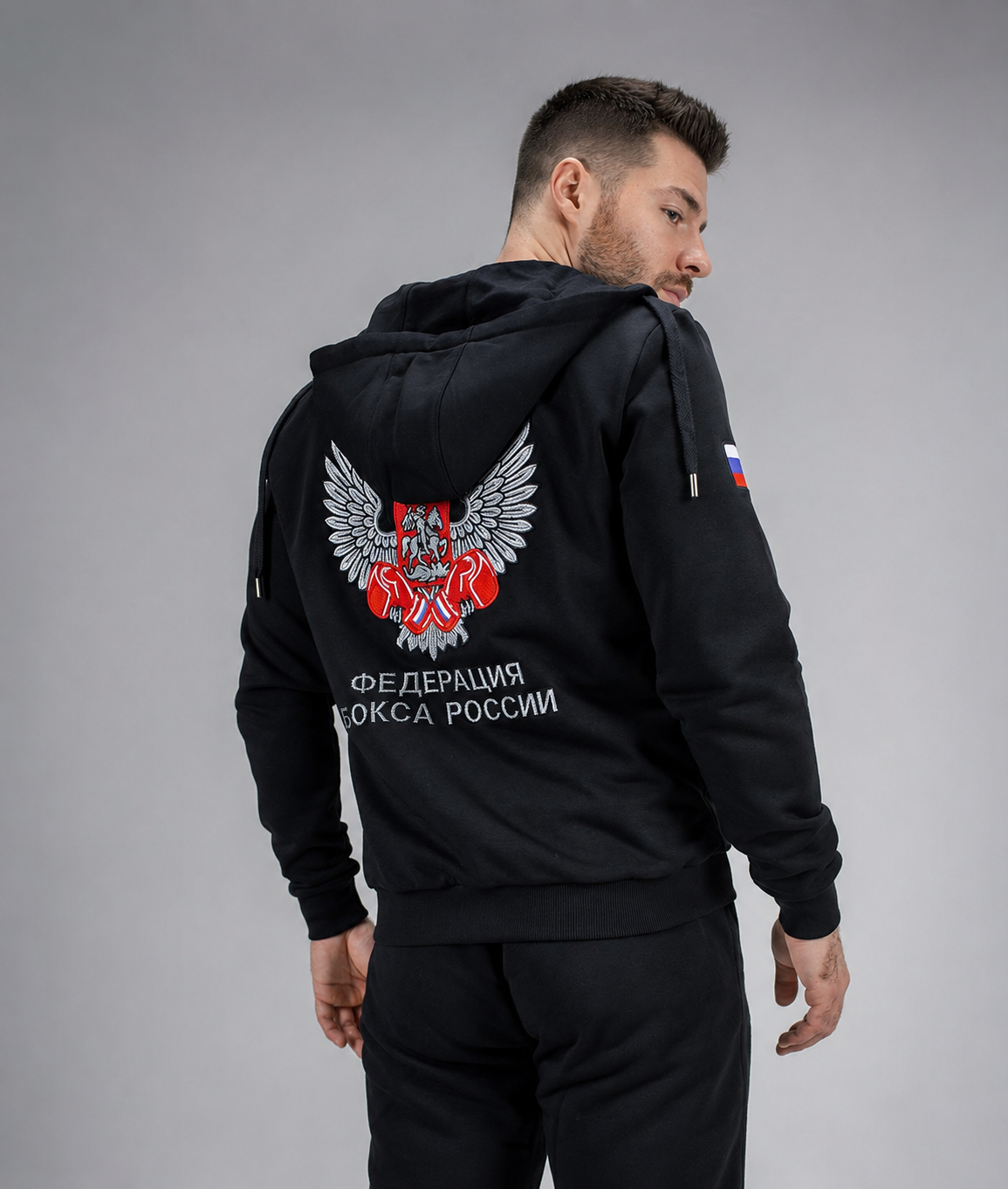 Худи на молнии Классик черное